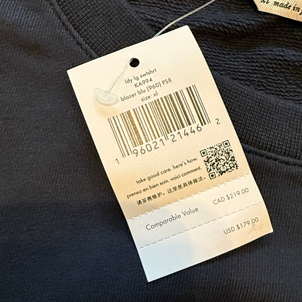 Kate Spade Navy Embroidered Sweatshirt Sz XL - Picture 5 of 6